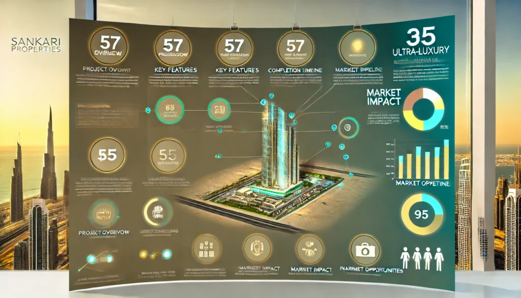 Infographic highlighting key aspects of Sankari Properties' $1 billion ultra-luxury development in Business Bay, Dubai