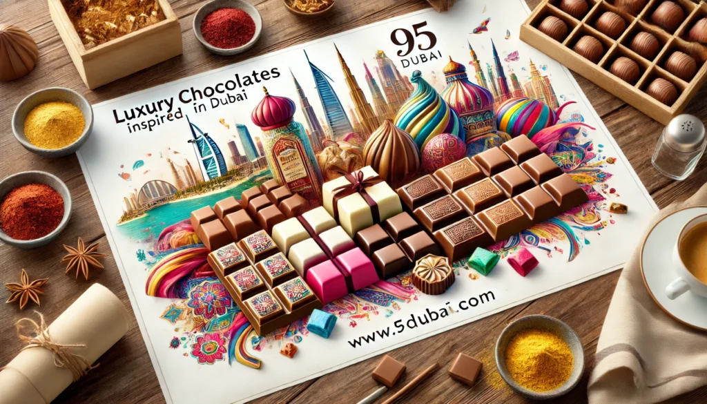 Luxury Middle Eastern Chocolates with Dubai Skyline: 95dubai.com Personalized Visual