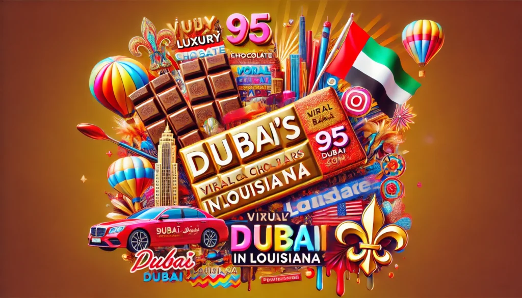 Dubai's Viral Chocolate Bars in Louisiana: A Colorful Journey with 95Dubai.com Branding