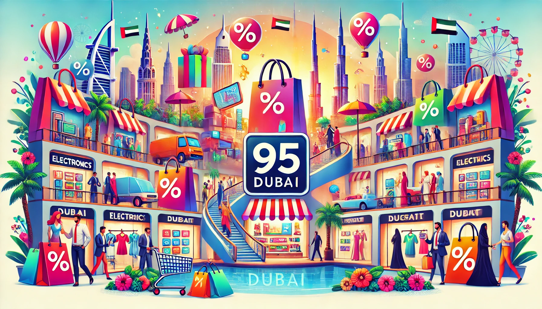 Vibrant Singles' Day Shopping Scene in Dubai with Discounts - 95dubai.com