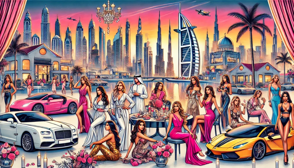 Glamorous Dubai Lifestyle - Real Housewives Inspired Reality TV Scene with 95dubai.com Personalization