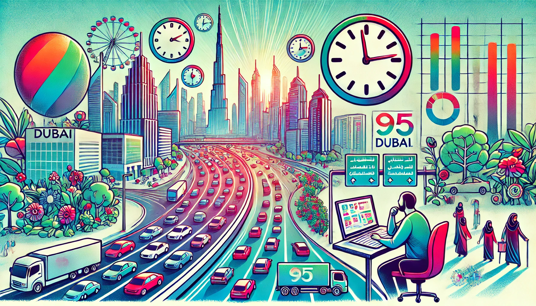 Solutions to Dubai Traffic Congestion: Remote Work & Flexible Hours for Sustainable Urban Life - 95dubai.com