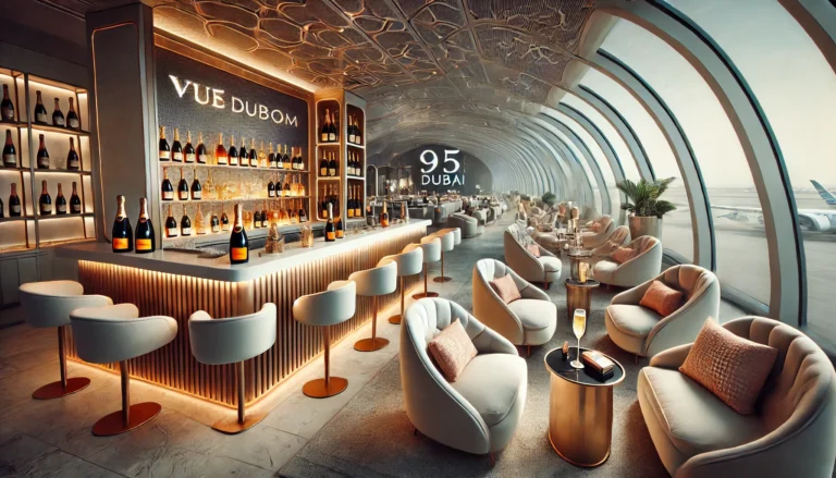 Luxurious Champagne Bar at Dubai Airport - Emirates First Class Lounge